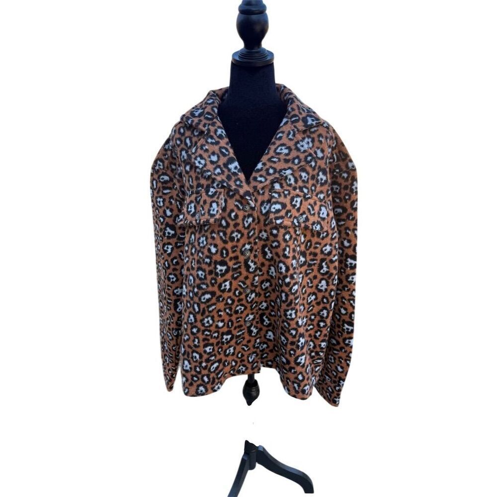 Simply Southern Leopard Print Shacket Women's Extra Large
